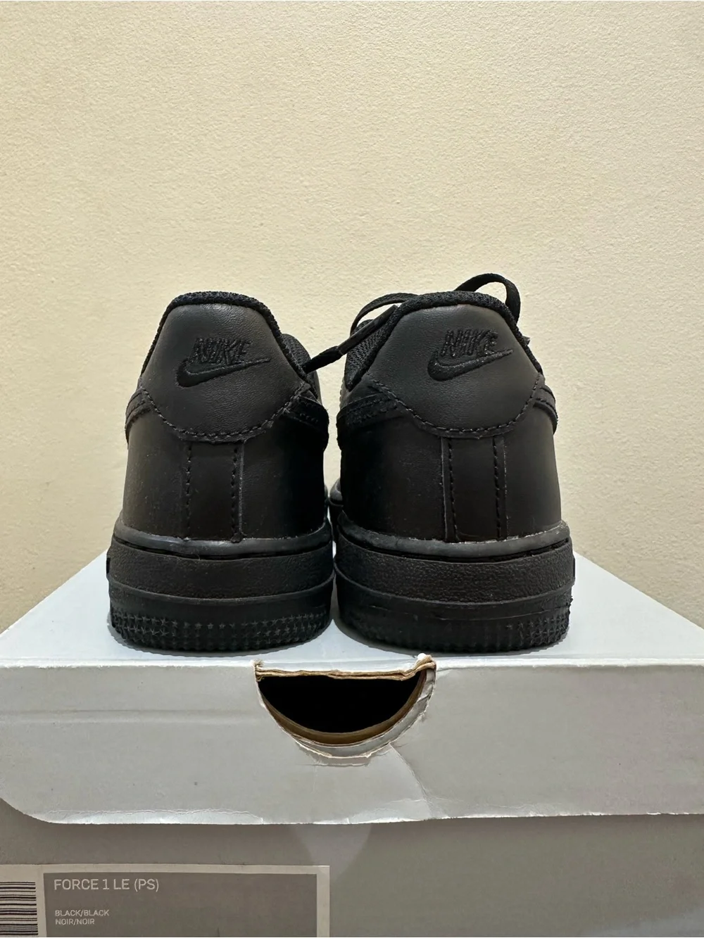 NIB Little Kid PS Nike Air Force 1 Low LE Black Black DH2925-001